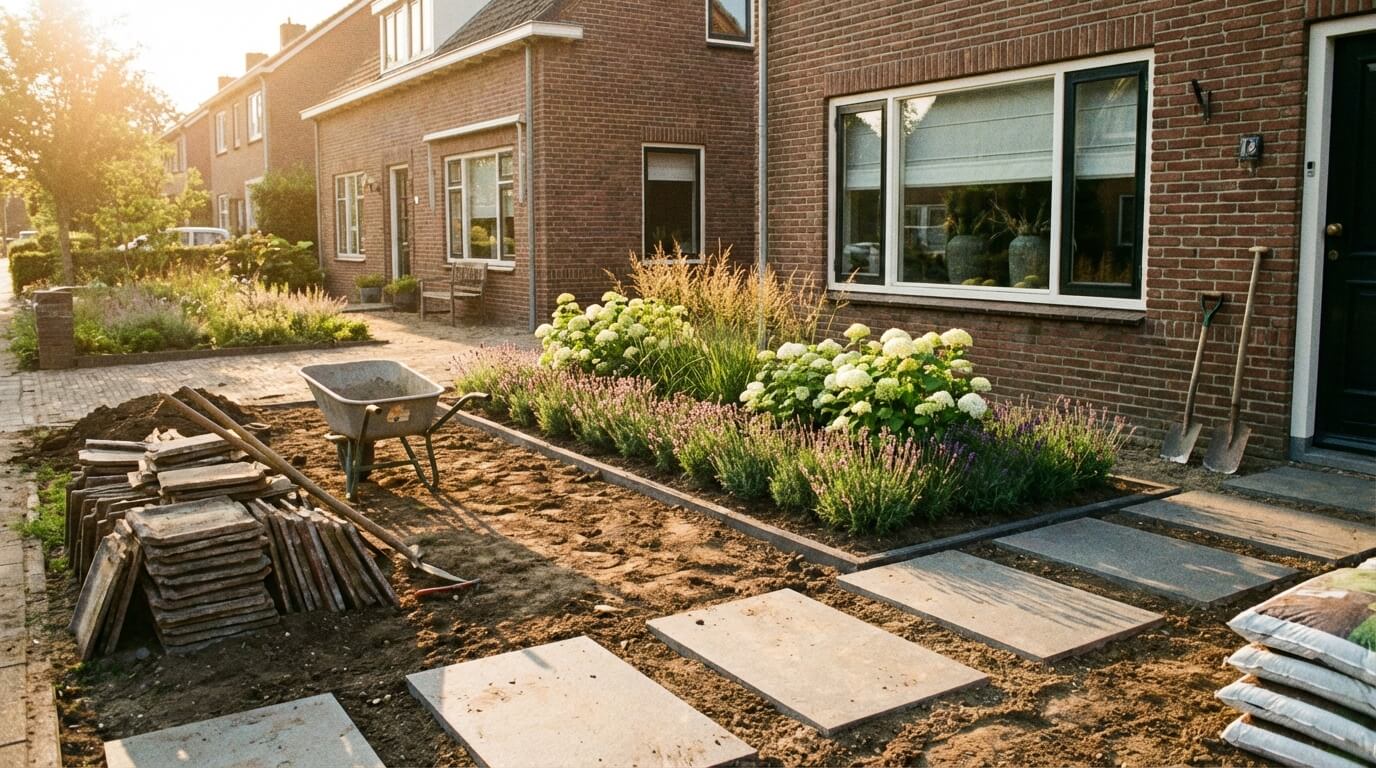 Panoramabeeld van een landschapstuin in Amstelveen